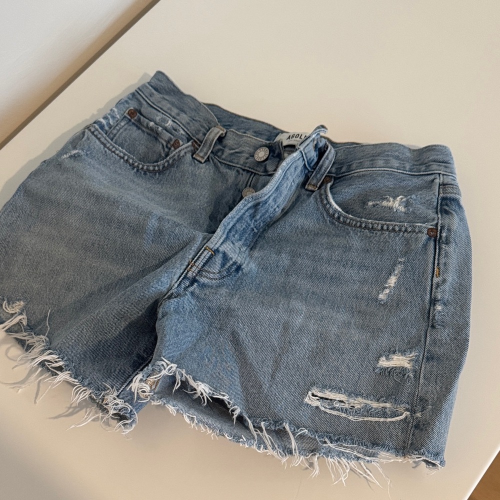 Denim Blue Distressed Women Shorts